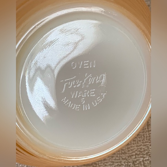 Set of 2 Fire King BeeHive Oven Ware Handle Soup Bowls | Peach Luster | Vintage - Picture 4 of 8